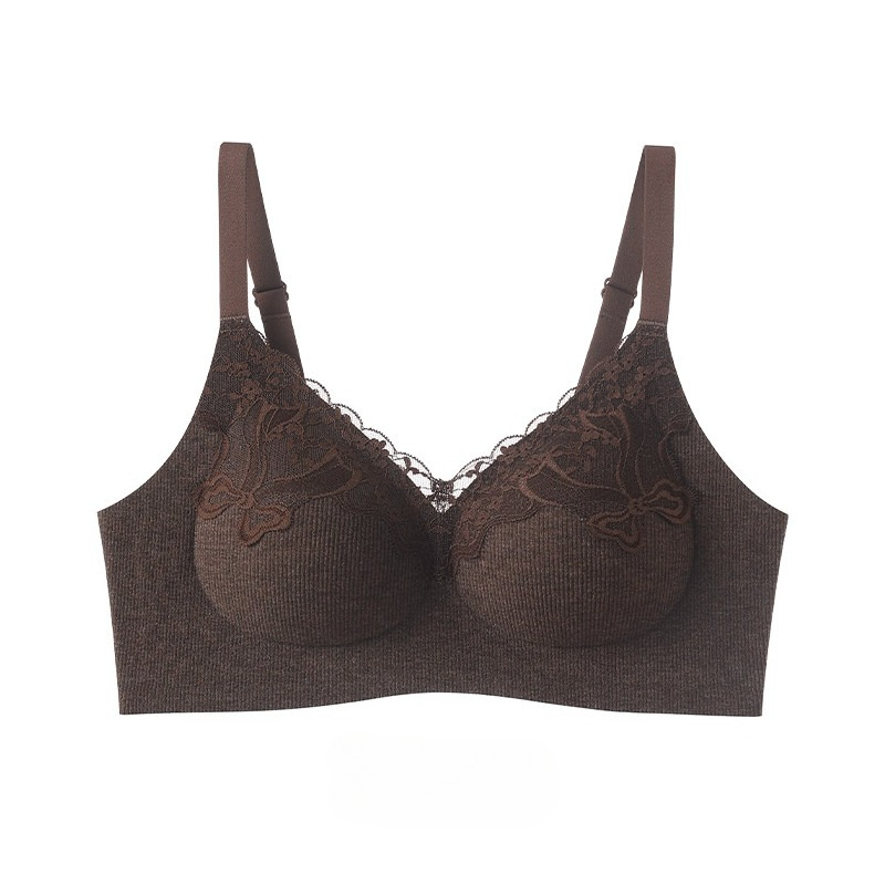 Wirefree Bra Comfort - Sujetador de encaje acanalado para mujer,